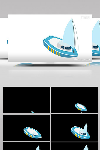 易用写实类mg动画体育用品类蓝色的帆船图片
