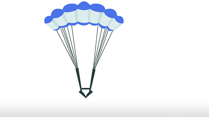 易用写实类mg动画体育用品类蓝色的滑翔伞
