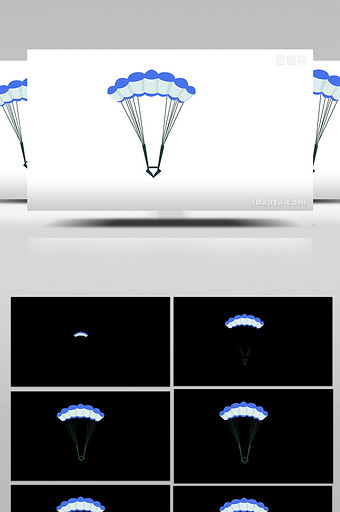 易用写实类mg动画体育用品类蓝色的滑翔伞图片