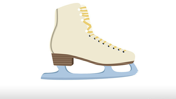 易用写实类mg动画体育用品类浅黄色冰刀鞋