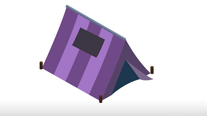 易用写实类mg动画体育用品类紫色登山帐篷