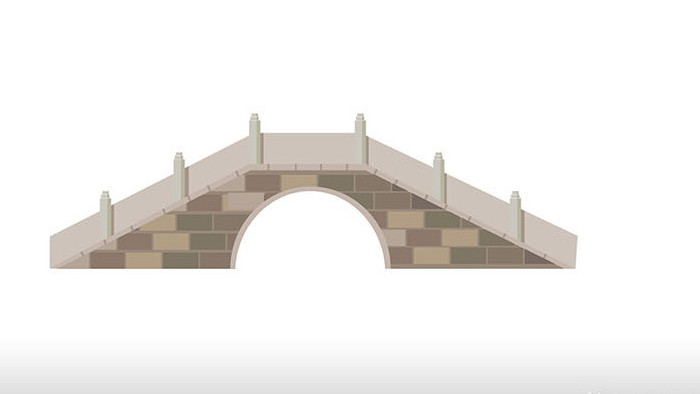 易用卡通类mg动画建筑类古时拱桥