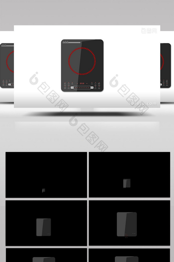 易用写实类mg动画家用电器黑色数字电磁炉