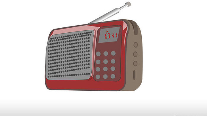 易用写实类mg动画家用电器红色收音机