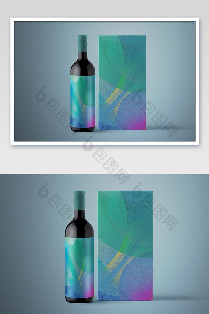 品牌设计VI手册酒瓶标签贴图样机