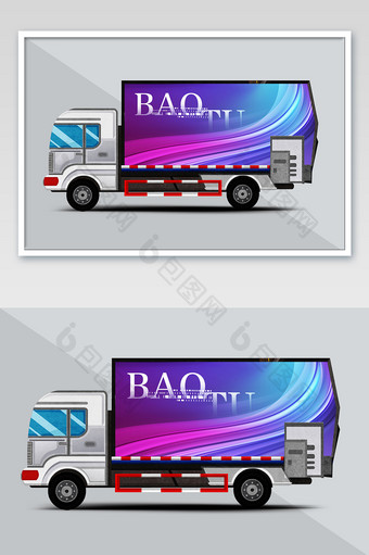 品牌设计VI手册卡车车厢贴图样机图片