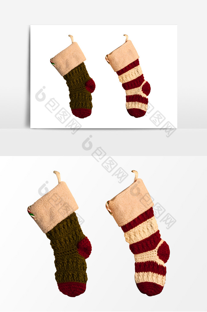 毛织圣诞袜装饰图片图片