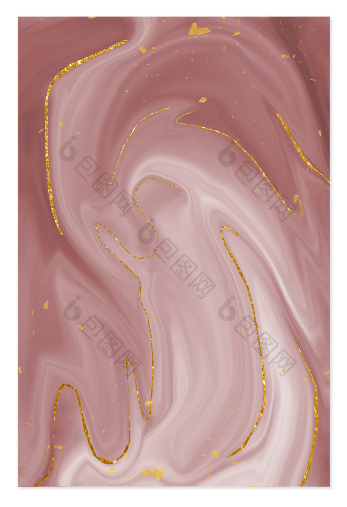 液态流体粉色鎏金背景