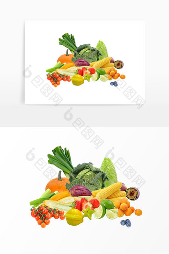 水果蔬菜生鲜健康食物组合元素图片