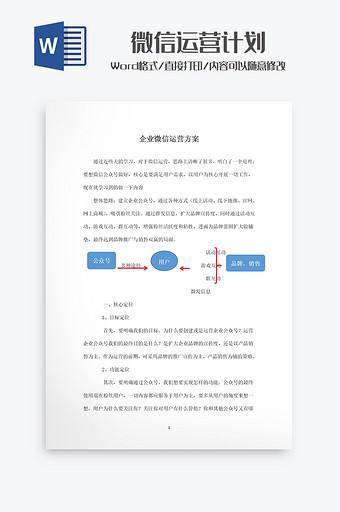 企业微信运营计划Word模板图片