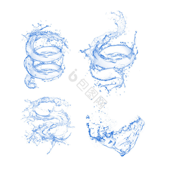 一组水花四溅飞溅免扣图片