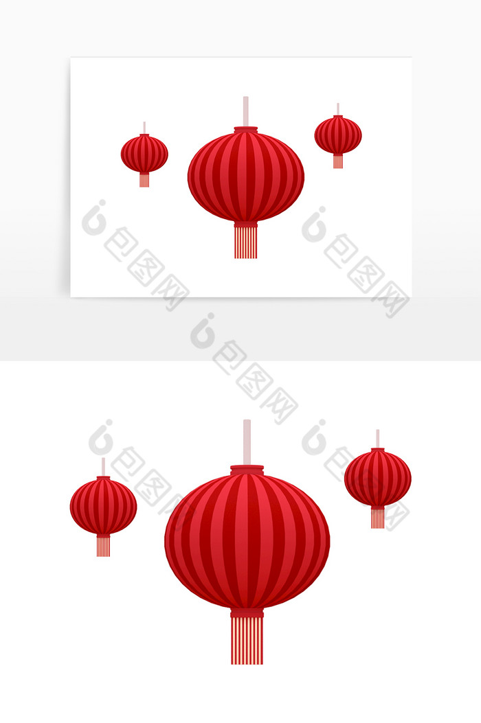 元旦背景元素中国风节日灯笼元素图片图片
