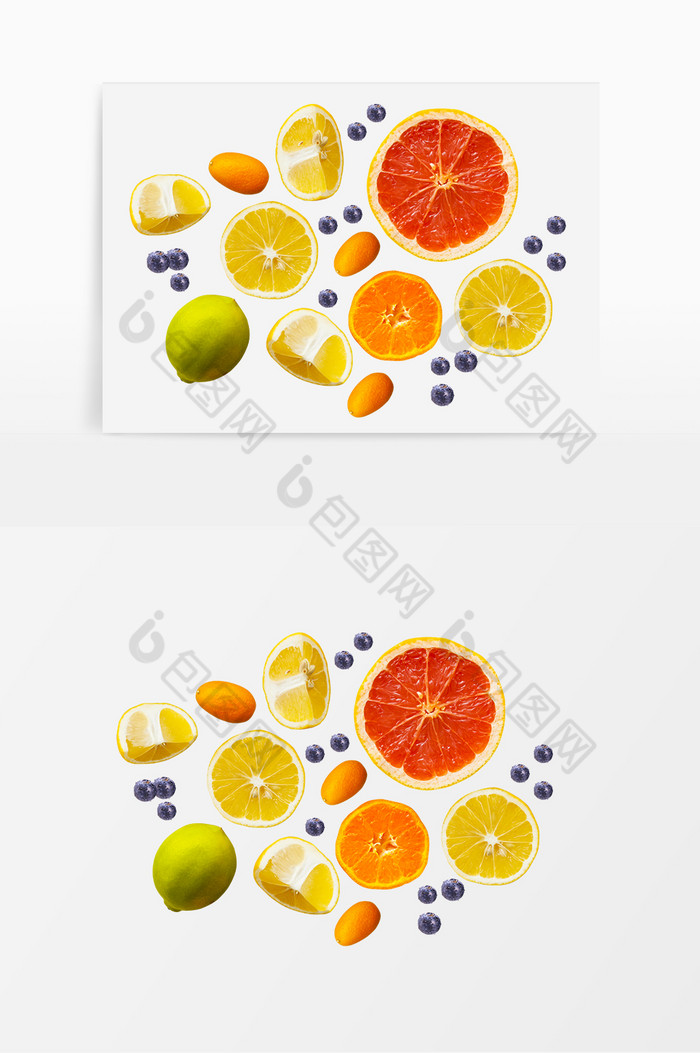 水果柠檬西柚蓝莓橘子写实图片图片