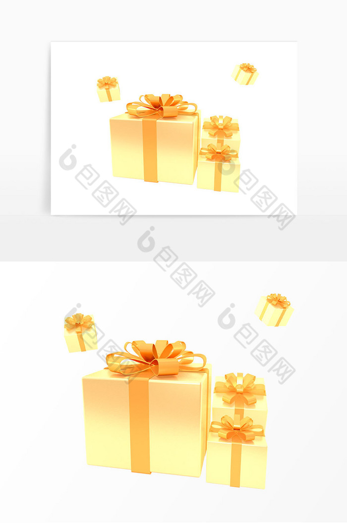 C4D立体电商金属礼品盒图片图片