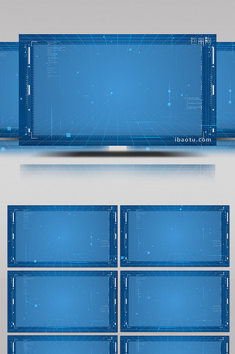 大气蓝色粒子背景科技框背景视频图片