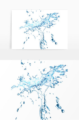 透明水流水花四溅
