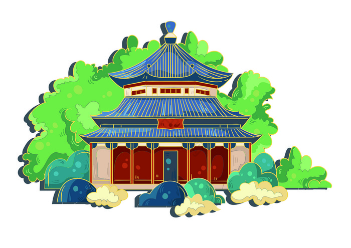 建筑插画广州地标剪纸风双十二狂欢盛典促销首页模板1080p下载中国风