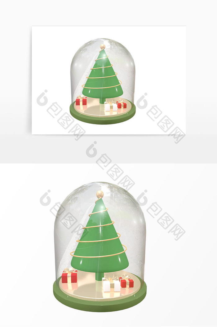 3D立体圣诞水晶球装饰
