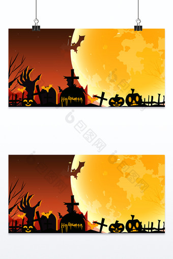 万圣节卡通城堡鬼节背景图片