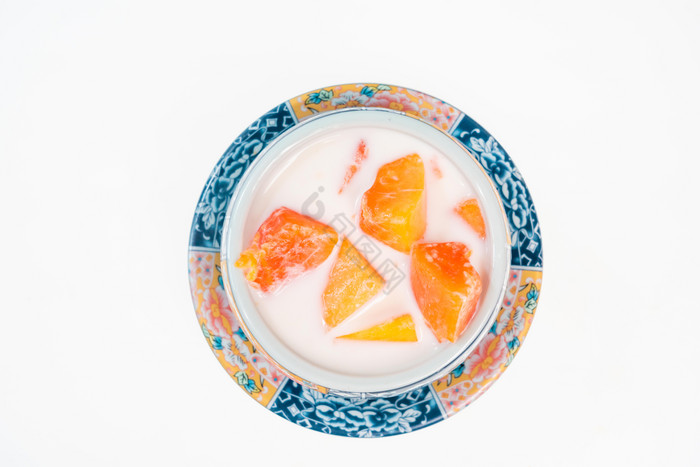 牛奶木瓜食物实物图片