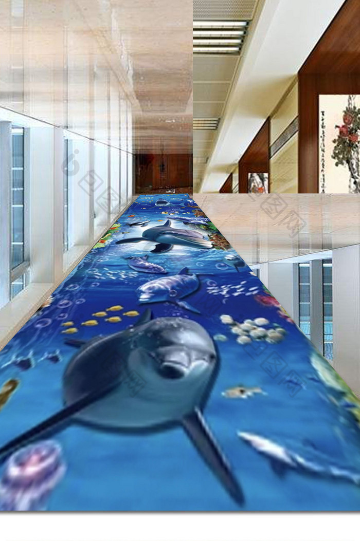 海洋鲨鱼地板地毯图片图片