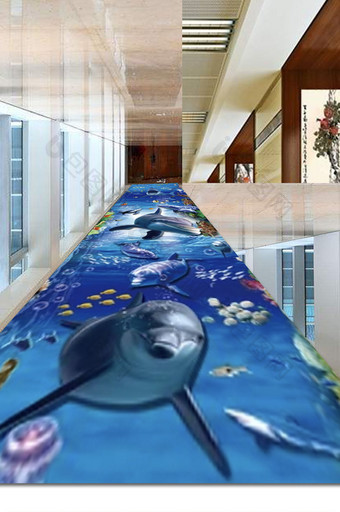 海洋鲨鱼地板地毯图片
