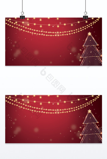 红色圣诞节彩灯宣传背景图片