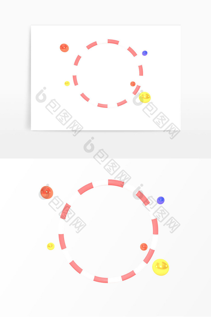 c4d立体圣诞节圆环边框