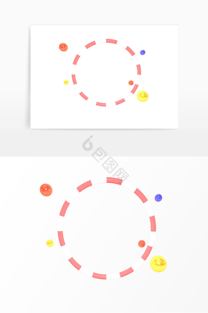 c4d立体圣诞节圆环边框图片