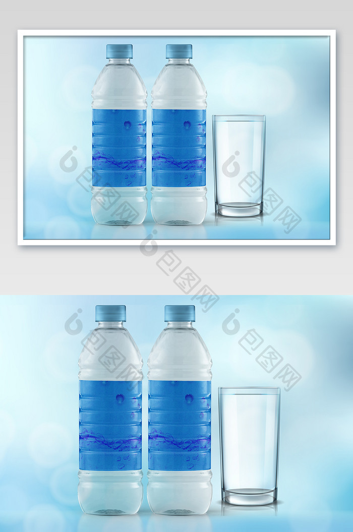 品牌设计VI手册应用瓶装水包装样机