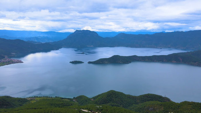 云南泸沽湖风景区4K航拍