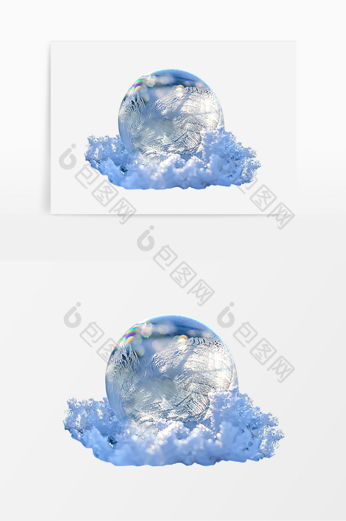 大雪雪球冰球透明气泡图片图片