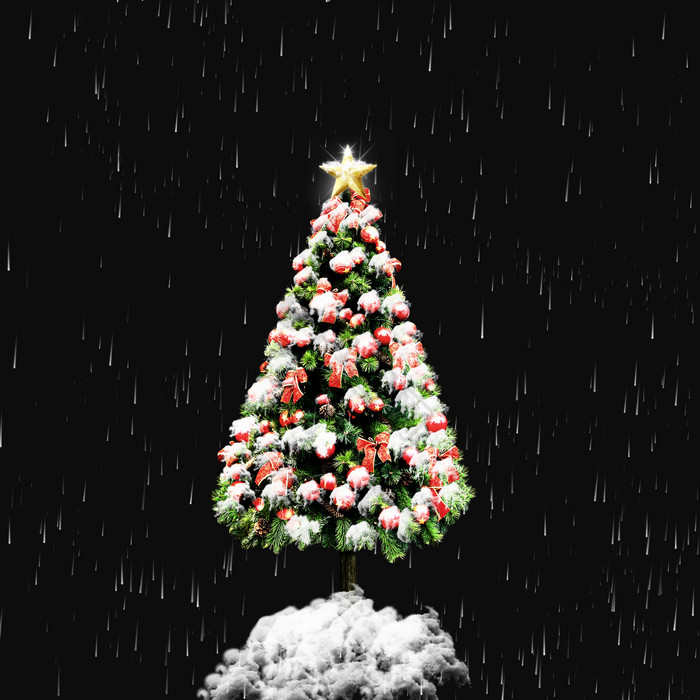 雪花掉落的圣诞树免扣图片