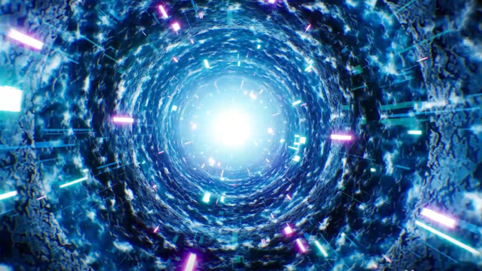 霓虹科技粒子光效隧道飞行背景动画视频素材