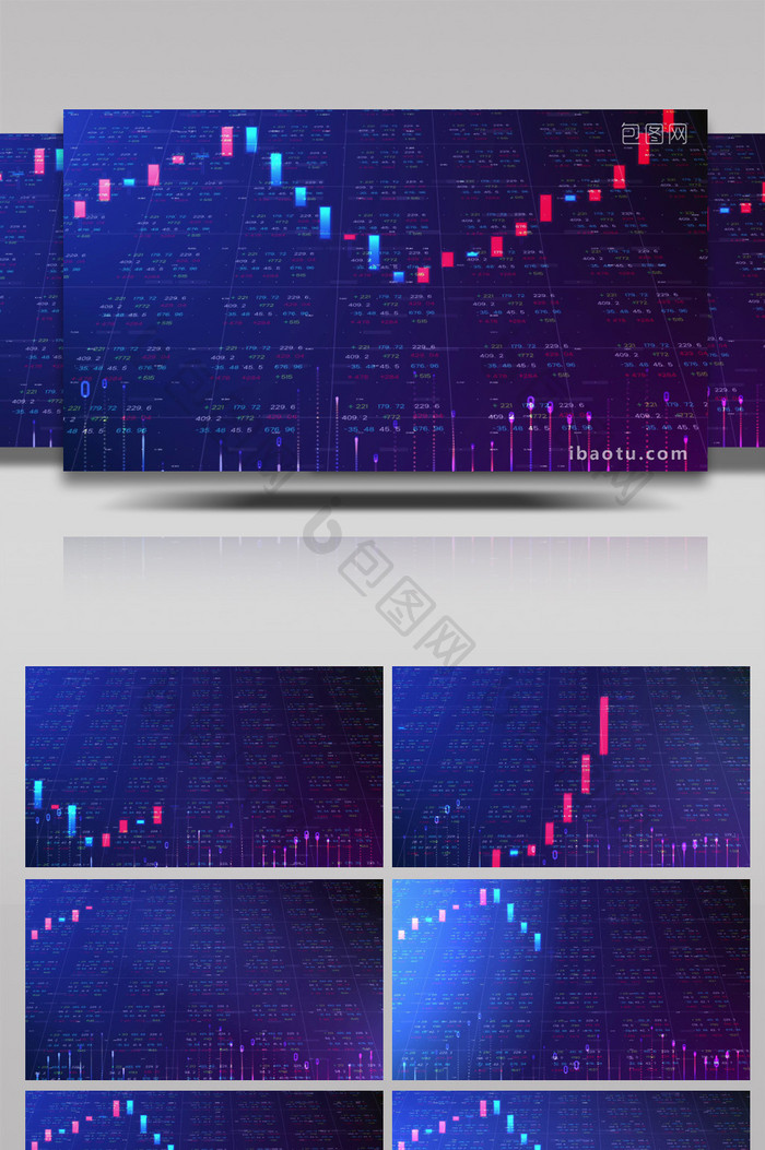 原创股票类金融大数据分析背景视频