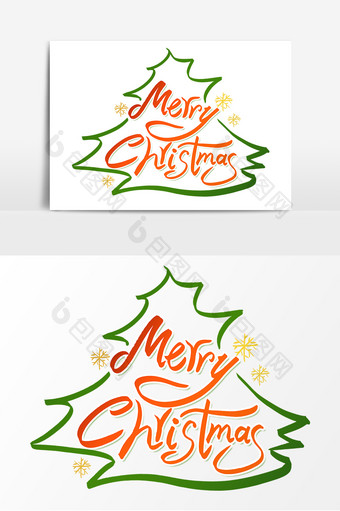 时尚大气MerryChristmas字体图片