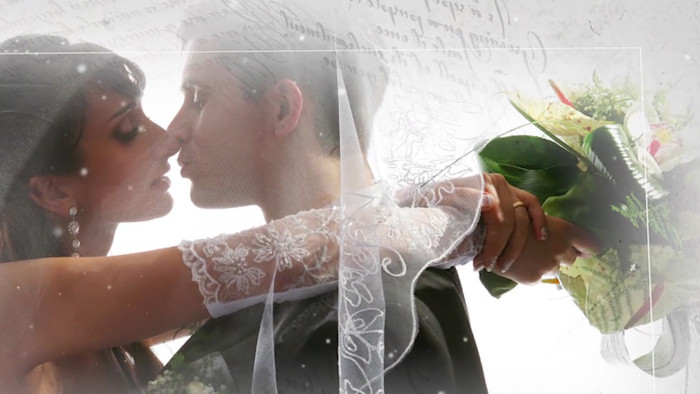 唯美浪漫婚礼婚纱照图片视频展示PR模板