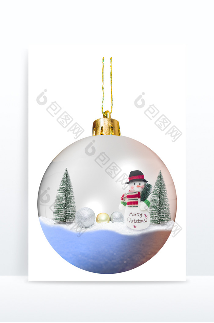 圣诞节装饰球雪人圣诞树雪景雪地挂饰图片图片