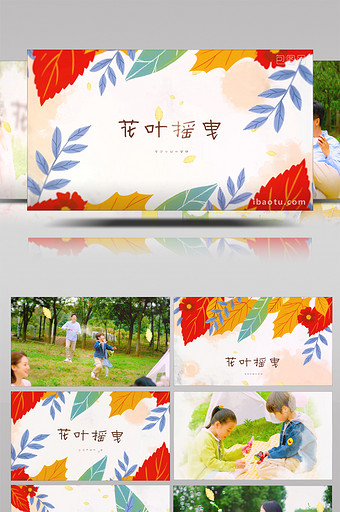 花朵树叶装饰文本标题照片视频动画AE模板图片
