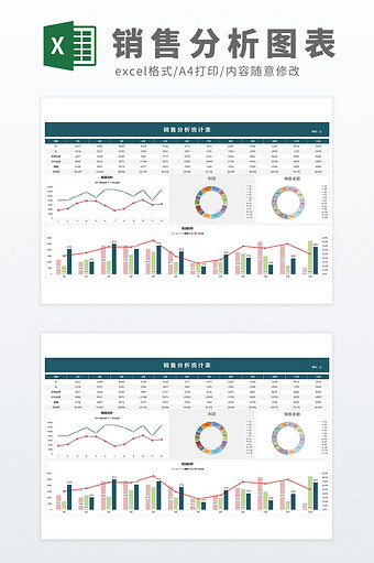 营销销售管理销售分析图表模板