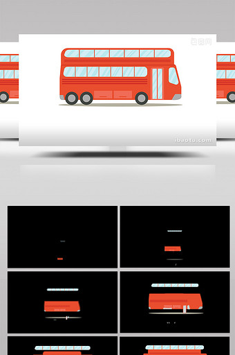 易用卡通类mg动画交通类红色的双层巴士图片