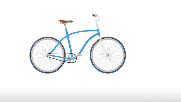易用卡通类mg动画交通类蓝色的自行车