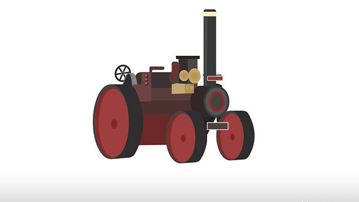 易用卡通类mg动画交通类老式复古蒸汽机