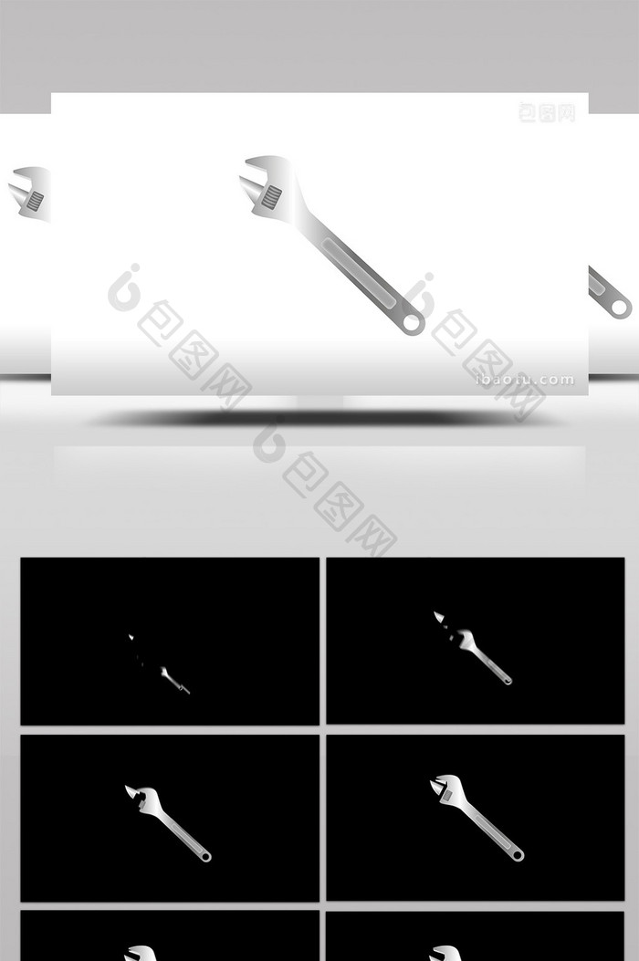 易用卡通类mg动画交通类银色活动扳手