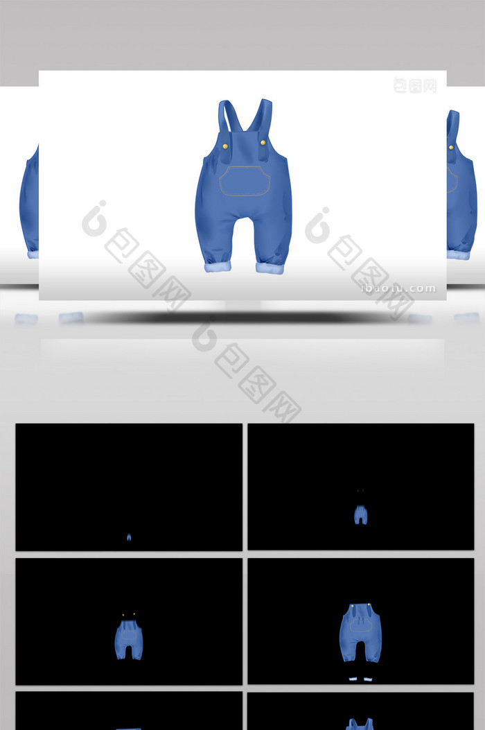 易用mg动画写实类穿戴用品类背带裤