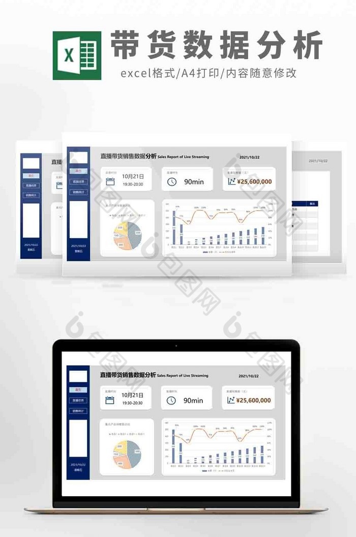 电商直播带货销售数据分析系统Excel图片图片