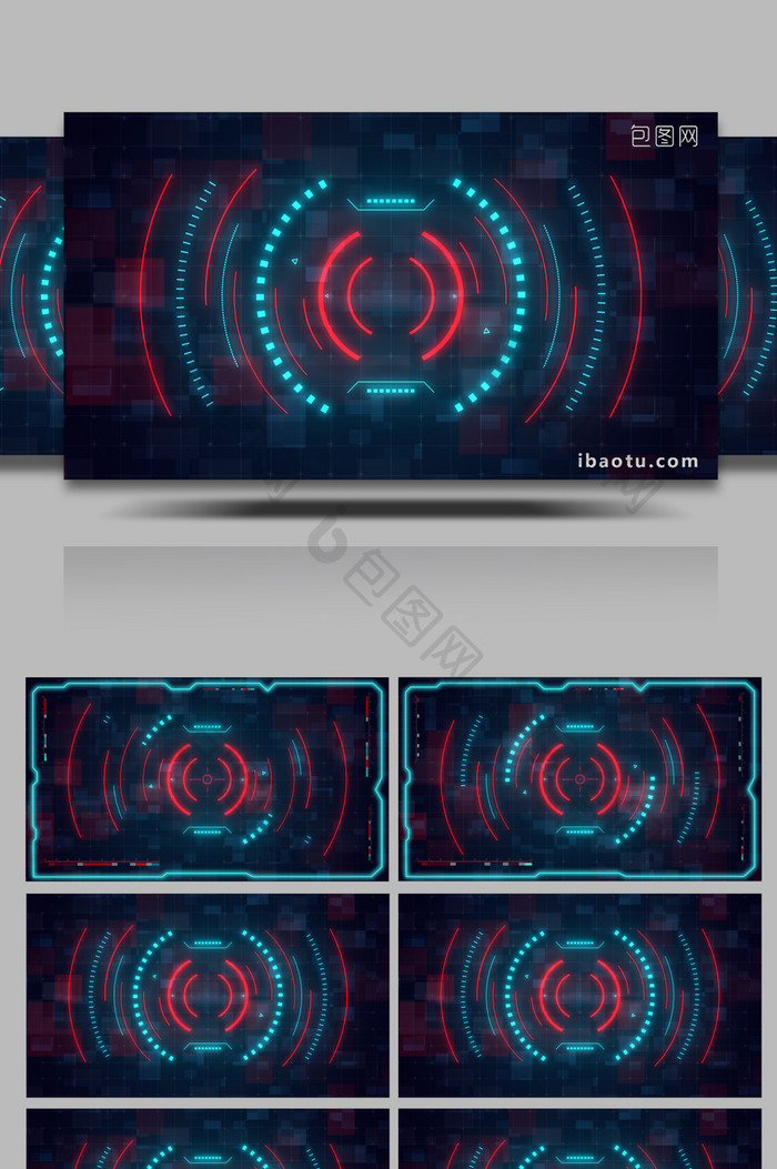 未来科技HUD信息界面背景AE模板