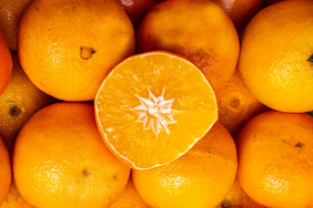 新鲜水果切面橙子