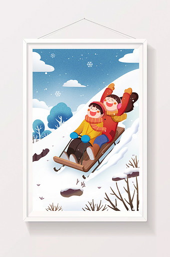  冬季大雪节气插画图片