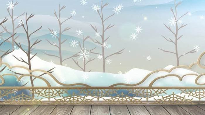 卡通冬季唯美雪景视频背景